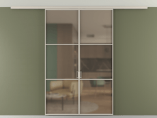 Перегородка Formato вдоль стены на потолок 2 створки