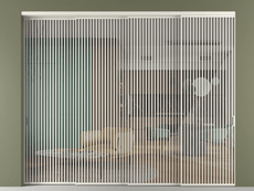 Перегородка Formato внутри проёма 4 створки с синхронным механизмом