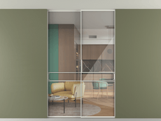 Перегородка Formato внутри проёма скрытое крепление в потолок 2 створки