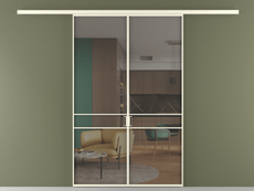 Перегородка Formato вдоль стены 2 створки