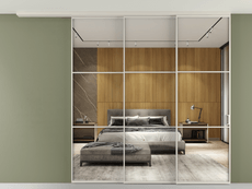 Перегородка Formato вдоль стены на потолок 3 створки с синхронным механизмом