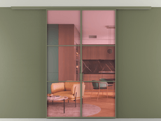 Перегородка Формато вдоль стены на потолок 2 створки