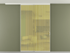 Перегородка Formato вдоль стены на потолок 2 створки с синхронным механизмом