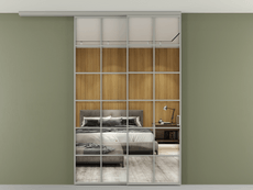 Перегородка Formato вдоль стены на потолок 2 створки с синхронным механизмом