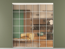 Перегородка Formato внутри проёма 3 створки с синхронным механизмом