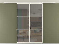 Перегородка Formato вдоль стены на потолок 2 створки