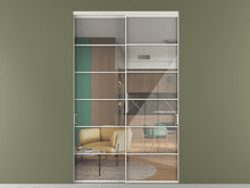 Перегородка Formato внутри проёма 2 створки