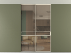 Перегородка Formato внутри проёма скрытое крепление в потолок 2 створки