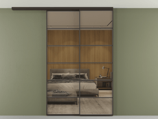 Перегородка Formato вдоль стены на потолок 2 створки с синхронным механизмом