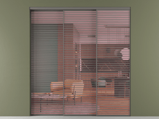 Перегородка Formato внутри проёма 3 створки с синхронным механизмом