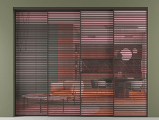 Перегородка Formato внутри проёма 4 створки с синхронным механизмом