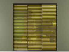 Перегородка Formato внутри проёма 3 створки с синхронным механизмом