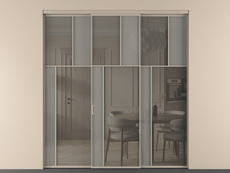 Перегородка Mosaic внутри проёма трёхстворчатая