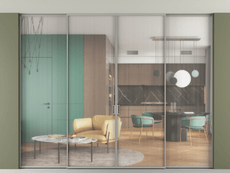 Перегородка Formato внутри проёма скрытое крепление в потолок 4 створки