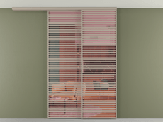 Перегородка Formato вдоль стены на потолок 2 створки с синхронным механизмом