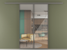 Перегородка Формато вдоль стены 2 створки