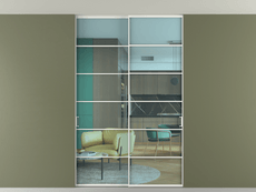 Перегородка Formato внутри проёма скрытое крепление в потолок 2 створки