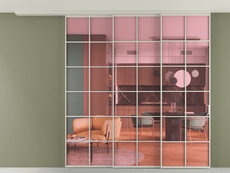 Перегородка Formato вдоль стены на потолок 3 створки с синхронным механизмом