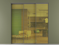 Перегородка Formato внутри проёма 3 створки с синхронным механизмом