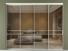 Перегородка Formato внутри проёма 4 створки с синхронным механизмом