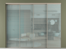 Перегородка Formato внутри проёма 4 створки с синхронным механизмом