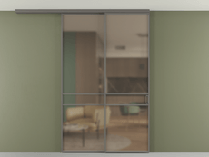 Перегородка Formato вдоль стены на потолок 2 створки с синхронным механизмом