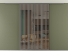 Перегородка Formato вдоль стены на потолок 2 створки