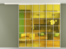 Перегородка Formato вдоль стены на потолок 3 створки с синхронным механизмом