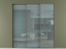 Перегородка Formato внутри проёма 3 створки с синхронным механизмом