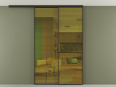 Перегородка Formato вдоль стены на потолок 2 створки с синхронным механизмом