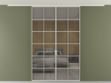 Перегородка Formato вдоль стены на потолок двустворчатая