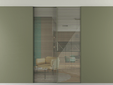 Перегородка Formato внутри проёма скрытое крепление в потолок 2 створки