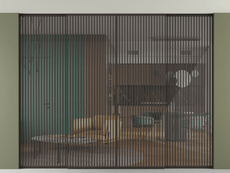 Перегородка Formato внутри проёма скрытое крепление в потолок 4 створки