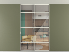 Перегородка Formato внутри проёма скрытое крепление в потолок 2 створки