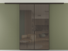 Перегородка Formato вдоль стены на потолок двустворчатая