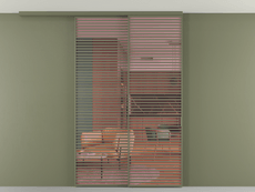 Перегородка Formato вдоль стены на потолок 2 створки с синхронным механизмом