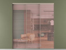 Перегородка Formato внутри проёма 3 створки с синхронным механизмом