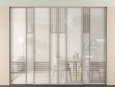 Перегородка Мозаик внутри проёма скрытое крепление в потолок 4 створки