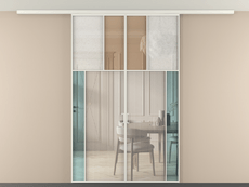 Перегородка Мозаик вдоль стены на потолок 2 створки