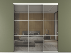 Перегородка Formato внутри проёма 3 створки с синхронным механизмом