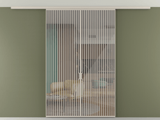 Перегородка Formato вдоль стены на потолок 2 створки