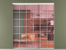 Перегородка Formato внутри проёма 3 створки с синхронным механизмом