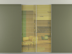 Перегородка Formato внутри проёма скрытое крепление в потолок 2 створки