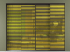 Перегородка Formato внутри проёма 4 створки с синхронным механизмом