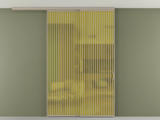 Перегородка Формато вдоль стены на потолок 2 створки с синхронным механизмом