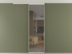 Перегородка Formato вдоль стены на потолок одностворчатая