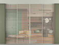 Перегородка Formato внутри проёма скрытое крепление в потолок 4 створки