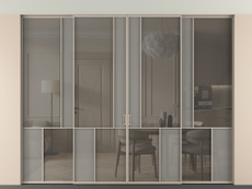 Перегородка Mosaic внутри проёма скрытое крепление в потолок 4 створки