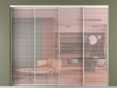 Перегородка Formato внутри проёма 4 створки с синхронным механизмом