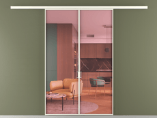 Перегородка Формато вдоль стены 2 створки